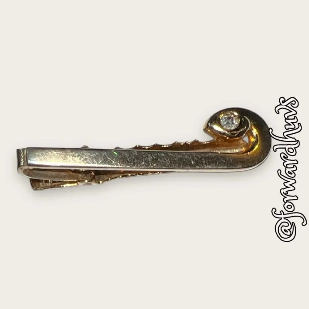 Bundle Sale 3 for $15 | Gold Tone Tie Tack With Clear Rhinestone